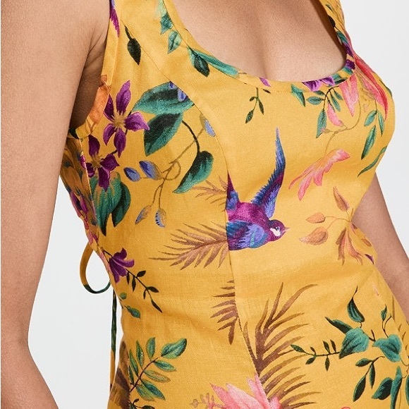 Zimmermann Tropicana Cut Out Midi Dress in Mango Floral - Picture 11 of 14